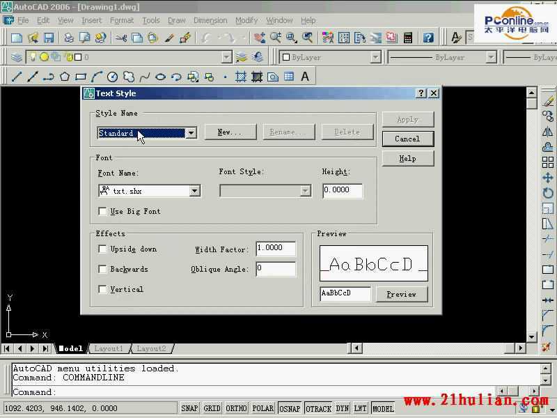 CAD2006绘制文本样式1
