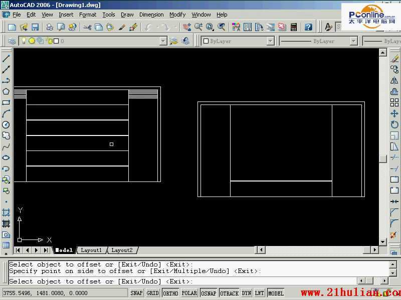 CAD2006绘制电视背景图