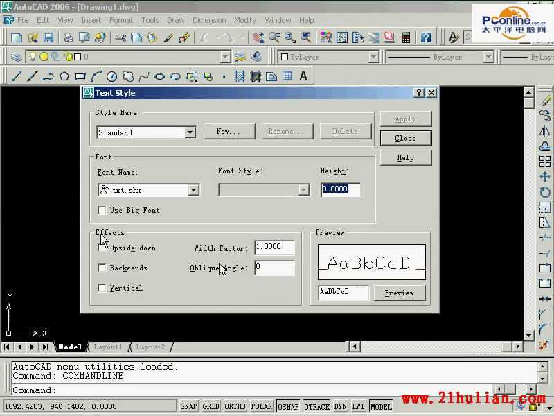 CAD2006设置文本样式2